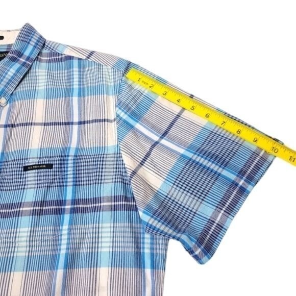 U.S Polo Assn. Men's Baby Blue & White Button Down Collard Shirt Size XL - Picture 7 of 11
